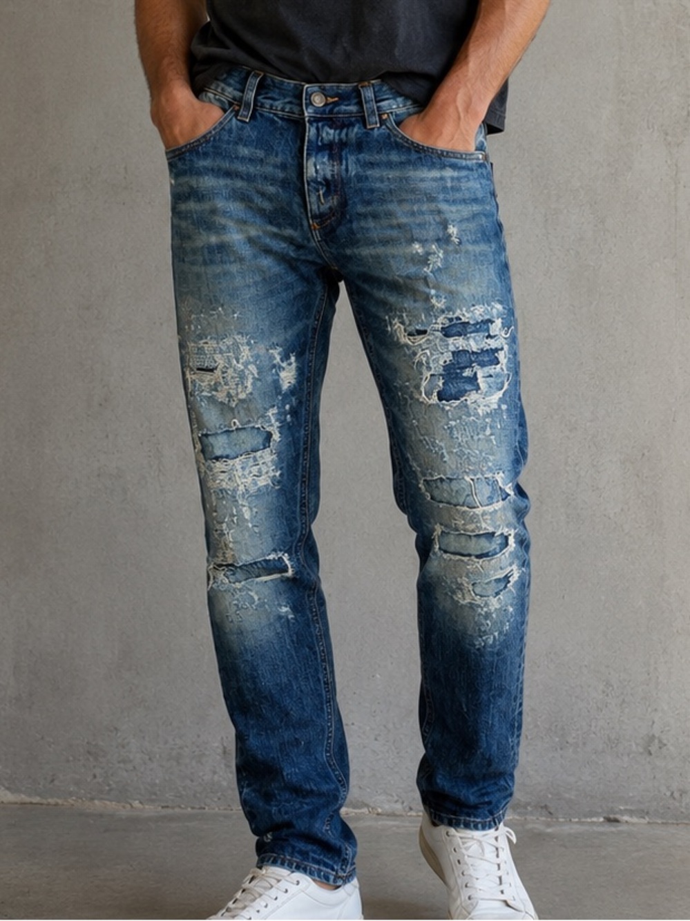 Dolce & Gabbana Men's Distressed Blue Jeans - Classic Slim Fit IT 46